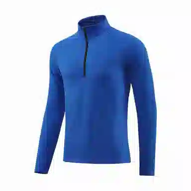 浪莎 跑步训练半拉链弹力速干立领打底衫长袖健身衣 男款