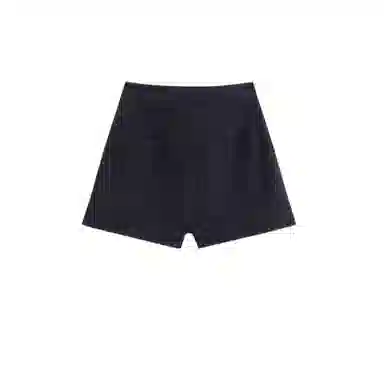 木清清 简约时尚纯色韩版百搭高腰休闲短裤 女款 黑色
