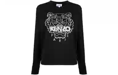 KENZO Tiger Embroidered Crewneck Sweatshirt Black