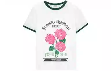 LOEWE SS23 Colorblock Logo Floral T-Shirt White