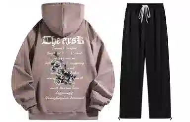 A.X.S.K Vintage Cross Rose Hoodie Set