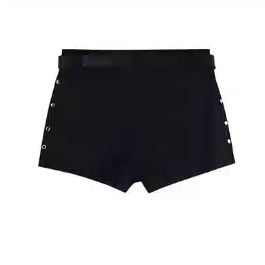 怪力萝莉 高腰修身时尚牛仔短裤 女款 黑色