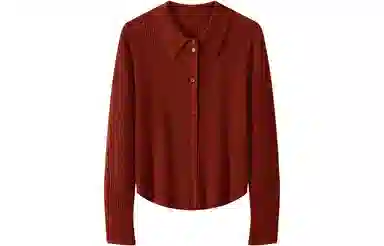 恒源祥 纯色修身羊毛衫坑条毛衣 女款