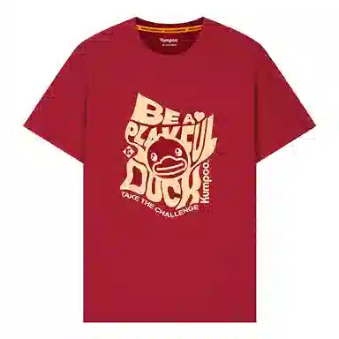 KUMPOO x B.Duck Letter Pattern T-Shirt Red