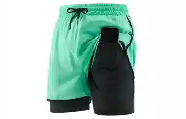 王者荣耀 鲁班七号款 美式基础款反光印花简约篮球跑步训练透气假两件紧身运动休闲短裤 男女同款