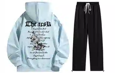 A.X.S.K Vintage Cross Rose Hoodie Set