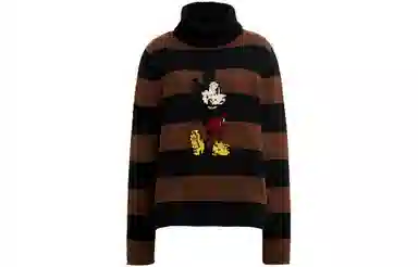 COACH Mickey Mouse Striped Turtleneck