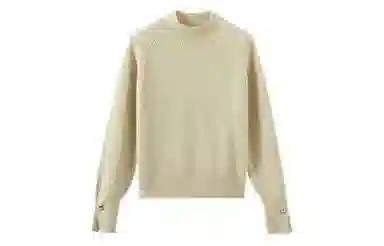 茵曼 纯色半高领长袖毛衣 女款