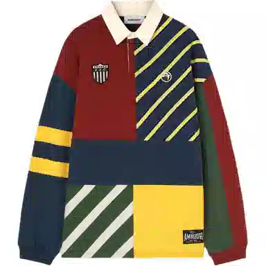AMBUSH Striped Patchwork Rugby Shirt
