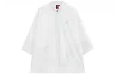 鬼洗 纯色纽扣七分宽松短袖衬衫 女款