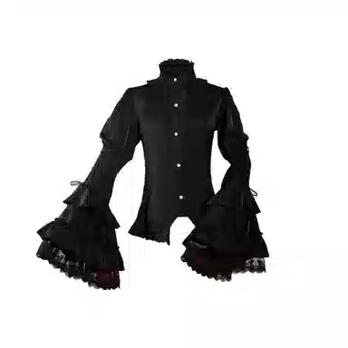 豹了个猫 暗香蝠动姬袖内搭 哥特风打底暗黑长袖衬衫 女款