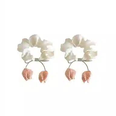 丹琴 甜美少女郁金香发绳女森系玫瑰花苞大肠头绳马尾扎头发发饰 布艺 发圈 女款