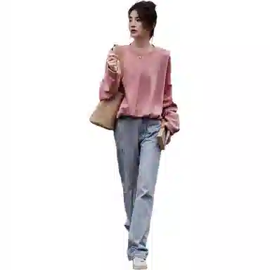 【dme】 简约纯色圆领长袖卫衣 女款