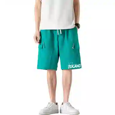 啄木鸟 城市机能风多口袋抽绳系带运动宽松五分工装休闲短裤 男女同款 米白