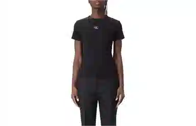 Calvin Klein Logo Print Crew Neck T-Shirt Black