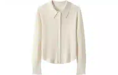 恒源祥 纯色修身羊毛衫坑条毛衣 女款