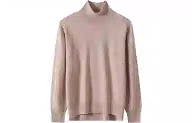 恒源祥 纯色半高领针织套头花纱毛衣 女款