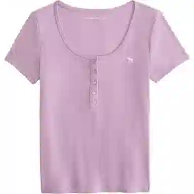 Abercrombie Fitch Henley Tee Pink