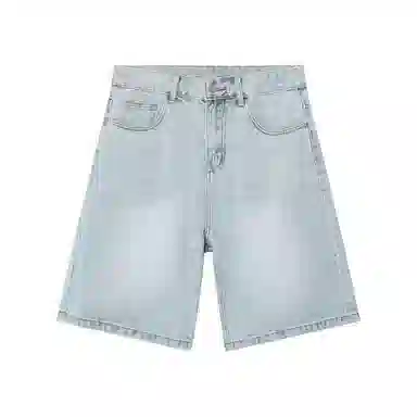 北极绒 美式复古做旧宽松直筒五分休闲短裤 男款