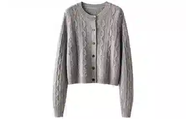 恒源祥 纽扣绞花休闲舒适开衫毛衣 女款