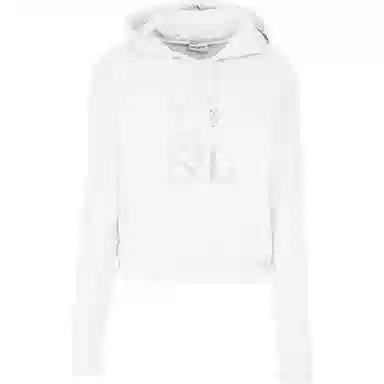 Saint Laurent Logo Drawstring Hoodie White