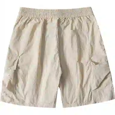 袋鼠 美式基础款复古山系纯色抽绳中腰宽松大口袋机能透气防风防水直筒多巴胺速干五分休闲短裤 男女同款