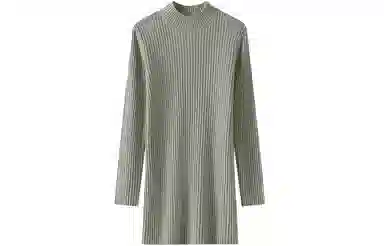 恒源祥 纯色中长款坑条毛衣 女款