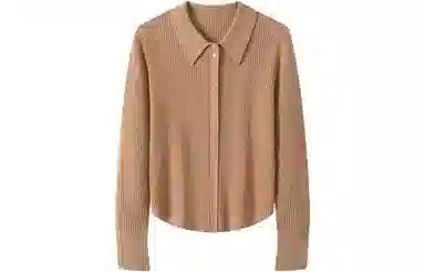 恒源祥 纯色修身羊毛衫坑条毛衣 女款