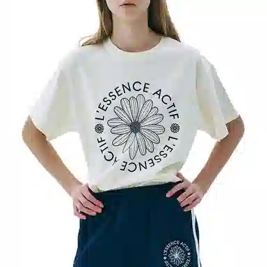 MARDI MERCREDI ACTIF T-SHIRT ACTIF EMBLEM_CREAM NAVY SS25T