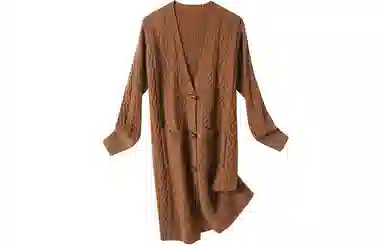 恒源祥 休闲复古绞花纯色长袖毛衣 女款