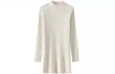 恒源祥 纯色中长款坑条毛衣 女款