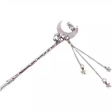 指尖瑰宝 新中式国风玉兔望月不规则流苏簪子小众发钗古风轻奢步摇古典唯美简约马面裙旗袍汉服发饰 亚克力 发簪 女款