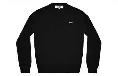 CDG Play V-Neck Cashmere Sweater Black