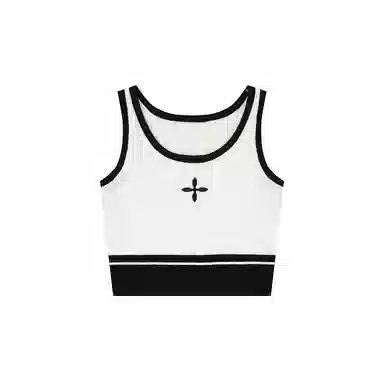 花蔓色 撞色修身短款针织衫 女款