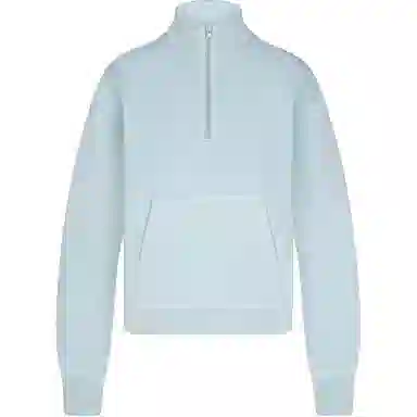 SKIMS SS24 FRENCH TERRY SHRUNKEN HALF ZIP OPAL