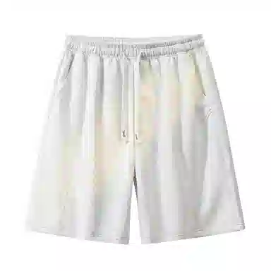 物质公式 美式复古简约学生党纯色基础款日系宽松百搭透气中腰潮牌篮球跑步运动薄款速干沙滩裤系带抽绳直筒五分裤休闲短裤 男女同款