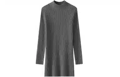 恒源祥 纯色中长款坑条毛衣 女款