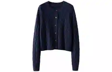 恒源祥 纽扣绞花休闲舒适开衫毛衣 女款