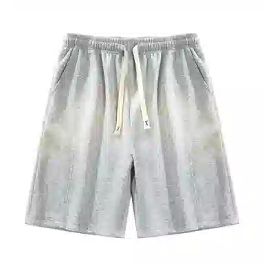 物质公式 美式复古简约学生党纯色基础款日系宽松百搭透气中腰潮牌篮球跑步运动薄款速干沙滩裤系带抽绳直筒五分裤休闲短裤 男女同款