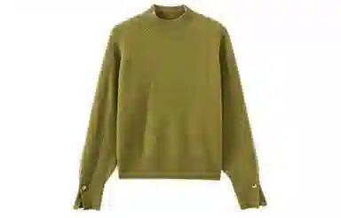 茵曼 纯色半高领长袖毛衣 女款