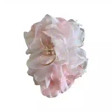 希铃 花朵温柔甜美田园风 粉色 优雅 丸子抓 高马尾抓欧根纱 亚克力 发夹 女款