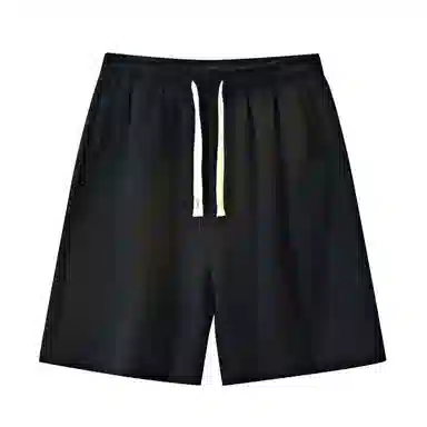 物质公式 美式复古简约学生党纯色基础款日系宽松百搭透气中腰潮牌篮球跑步运动薄款速干沙滩裤系带抽绳直筒五分裤休闲短裤 男女同款