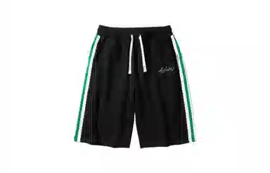 王者荣耀 鲁班七号款 美式高街字母印花日常通勤宽松舒适无性别插色抽绳休闲短裤 男女同款