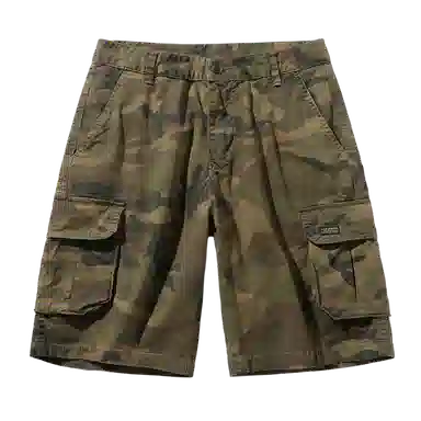 北极绒 迷彩工装裤潮牌法式户外训练战术五分裤休闲短裤 男款