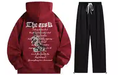 A.X.S.K Vintage Cross Rose Hoodie Set
