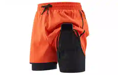 王者荣耀 鲁班七号款 美式基础款反光印花简约篮球跑步训练透气假两件紧身运动休闲短裤 男女同款