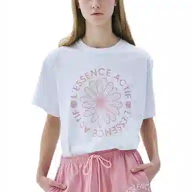 MARDI MERCREDI T-SHIRT ACTIF EMBLEM_WHITE PINK SS25T