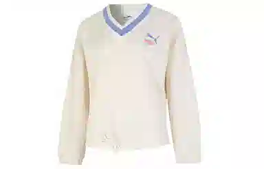 Puma Women Fashion V neck Sweatshirt LogoV