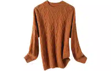 恒源祥 复古慵懒风羊毛衫钩花毛衣 女款