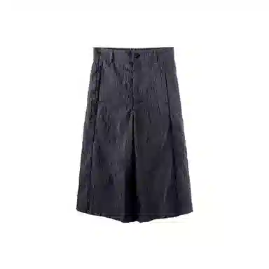 幻象者 宽松纯色直筒薄款百搭七分休闲短裤 男女同款 黑色